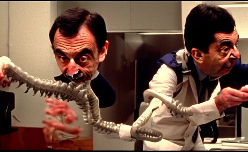 Image similar to alien facehugger mr bean vfx film