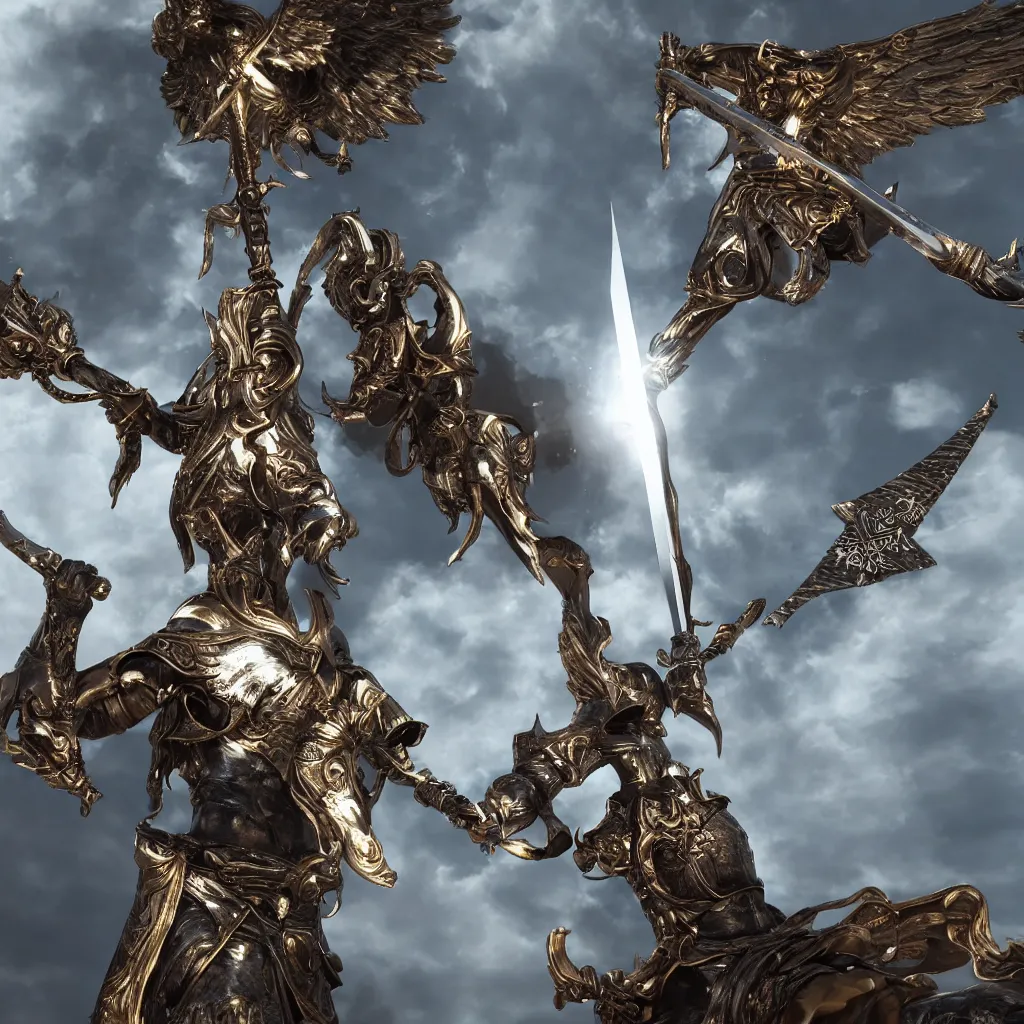 Prompt: sword of archangel michael, unreal engine