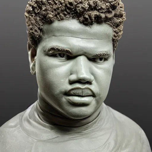 Prompt: ilovemakonnen as a marble bust statue