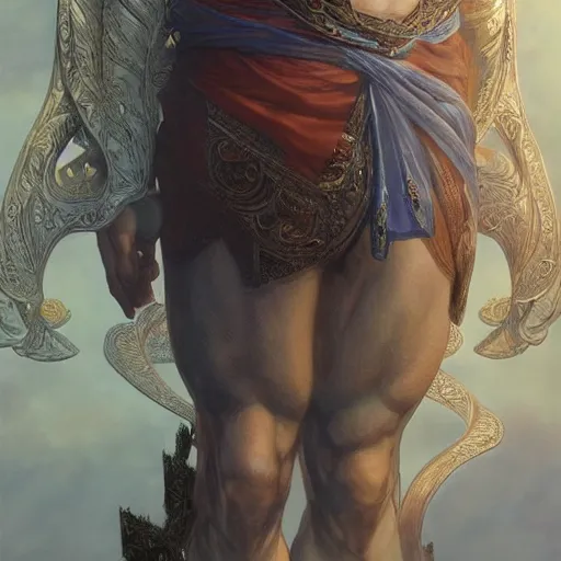 Image similar to henry cavill as a heavenly god, upper body, muscular, fantasy, intricate, elegant, highly detailed, digital painting, artstation, concept art, smooth, sharp focus, illustration, art by artgerm and greg rutkowski and alphonse mucha