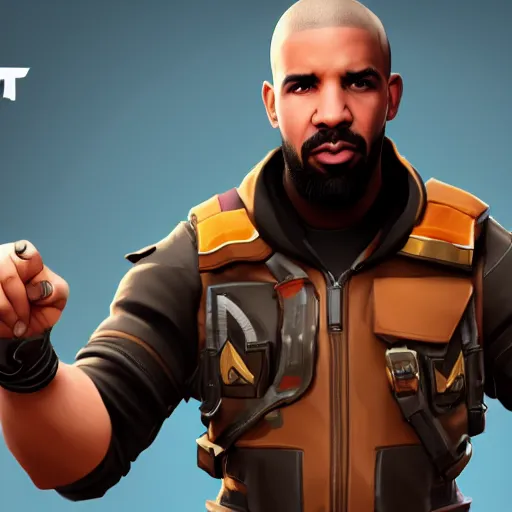 Prompt: drake fortnite skin, concept art, Trending on Artstation, hd, 4k