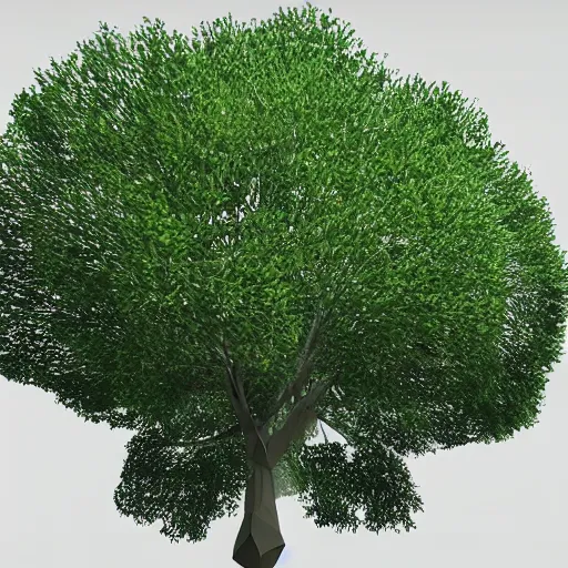 Image similar to a low poly 3d object of the tree, large and majestic