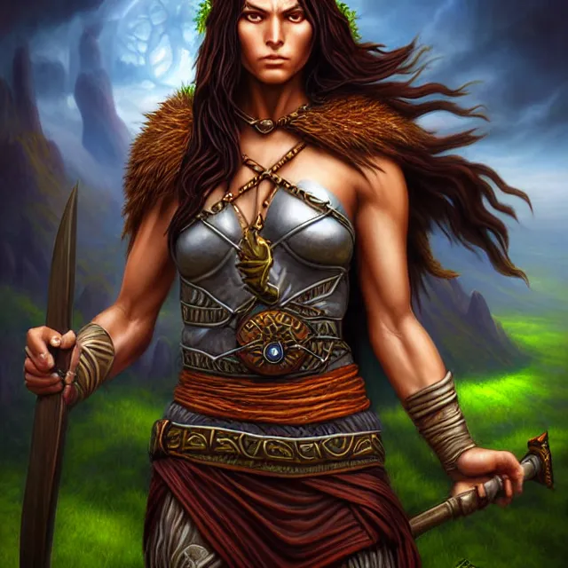 Image similar to druid warrior with earth powers artgerm anne stokes highly detailed 8 k hdr smooth sharp focus high resolution award - winning photo photorealistic