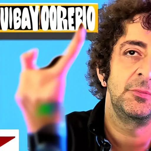 Prompt: gustavo cerati playing at tiny desk youtube channel, digital art