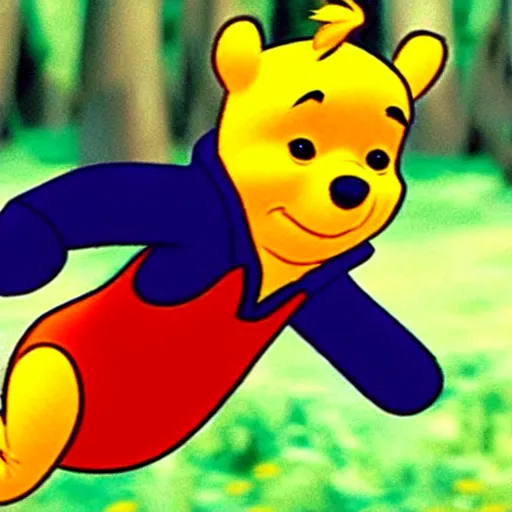 Image similar to film still of Winnie the Pooh as a Morpheus in The Matrix,