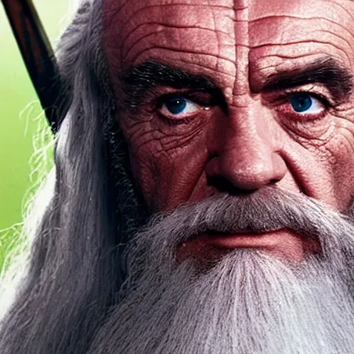 Prompt: A still of Sean Connery as Gandalf. Extremely detailed. Beautiful. 4K. Award winning.
