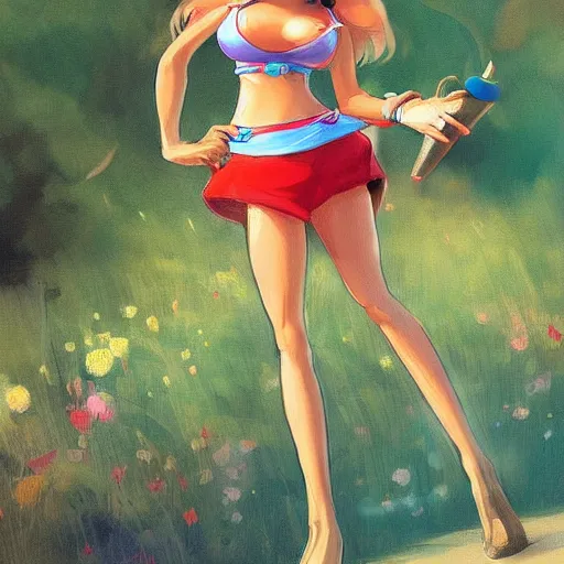 Prompt: !dream Lola Bunny fanart, deviantart, Ilya Repin, Tooth Wu