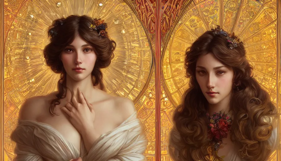 Prompt: perfectly-centered-Portrait of a most beautiful woman it the world, intricate, highly detailed, digital painting, artstation, concept art, smooth, sharp focus, illustration, Unreal Engine 5, 8K, art by artgerm and greg rutkowski and alphonse mucha