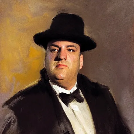 Image similar to tony soprano portrait by john singer sargent, super detailed