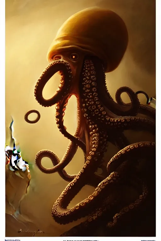 Image similar to portrait of an anthropomorphic octopus as napolean bonaparte, dramatic lighting, highly detailed, digital painting, artstation, concept art, smooth, sharp focus, illustration, art by wlop, mars ravelo and greg rutkowski