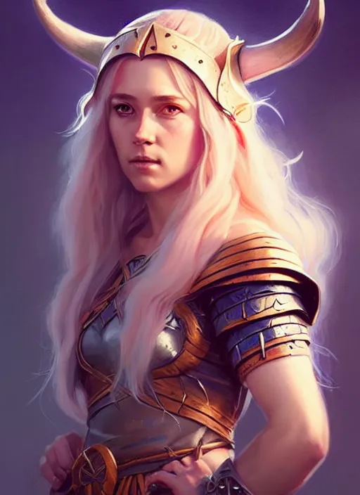 Image similar to pretty viking princess, portrait, art by artgerm and greg rutkowski and magali villeneuve, d & d, fantasy, highly detailed, portrait, digital painting, trending on artstation, concept art, sharp focus, illustration