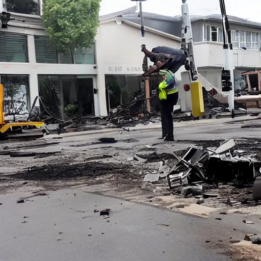 Image similar to surveillance cameras being destroyed by a sledgehammer