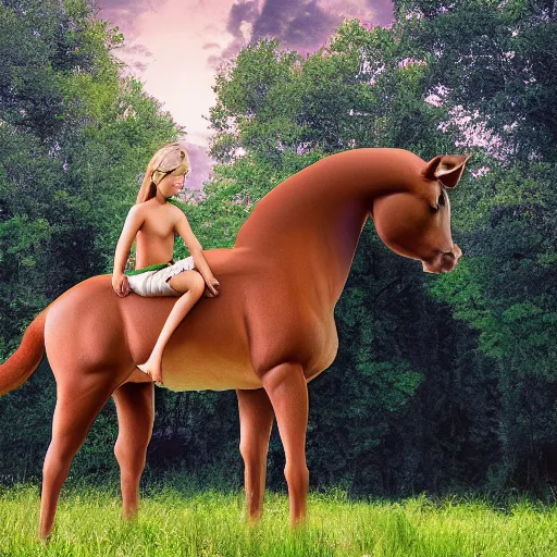 Prompt: mac and me centaur, bold natural colors, national geographic photography, masterpiece, full shot