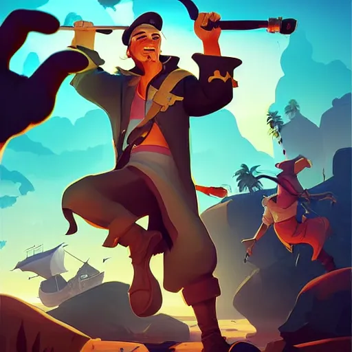 Image similar to painting treasure on sea of thieves game smooth median photoshop filter cutout vector, behance hd by jesper ejsing, by rhads, makoto shinkai and lois van baarle, ilya kuvshinov, rossdraws global illumination