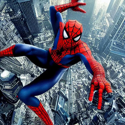 Image similar to spiderman, directed by christopher nolan, movie scene, cinematic