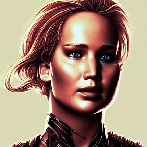 Prompt: Jennifer Lawrence as the Terminator, hyperdetailed, artstation, cgsociety, 8k