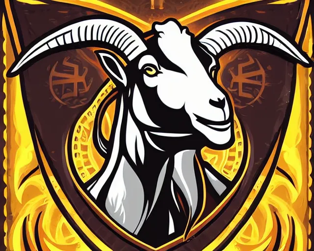 Image similar to goat esports logo vector art, deep focus, d & d, fantasy, intricate, elegant, highly detailed, digital painting, artstation, concept art, matte, sharp focus, illustration, hearthstone,