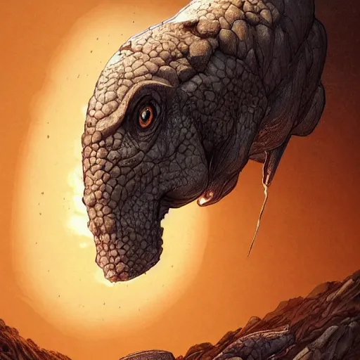 Image similar to epic cracked dinosaur egg, magical, backlighting, dramatic lighting, epic cinematic lighting, epic composition, hyper detailed, highly detailed, hyper realistic, in the style of moebius, james jean, mcbess!!!, cinematic, highly detailed, award winning, 8 k photorealistic