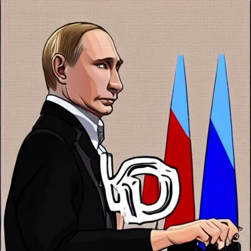 Image similar to Putin as Jojo character