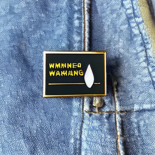 Image similar to minimalistic clean fire warning enamel pin