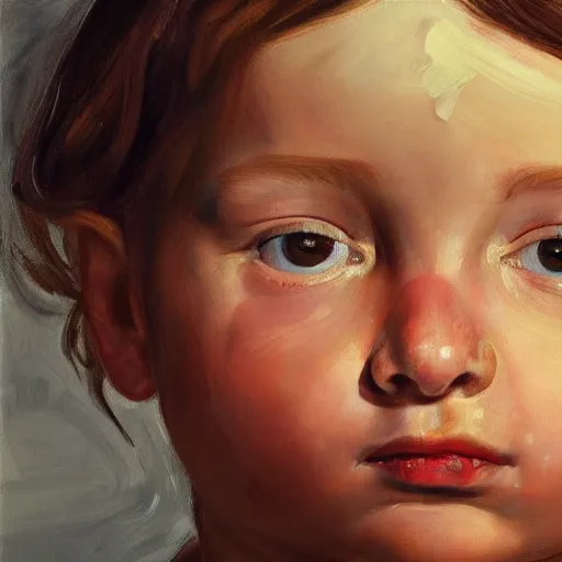 Image similar to high quality high detail painting by lucian freud, hd, cutest girl portrait, photorealistic lighting