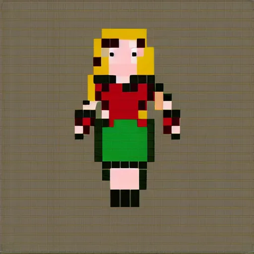 Image similar to 8 - bit video game sprite of a female adventurer, pixel art, great quality