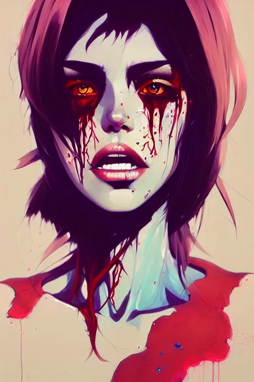 Image similar to a ultradetailed beautiful painting of a stylish zombie girl, by conrad roset, greg rutkowski and makoto shinkai trending on artstation