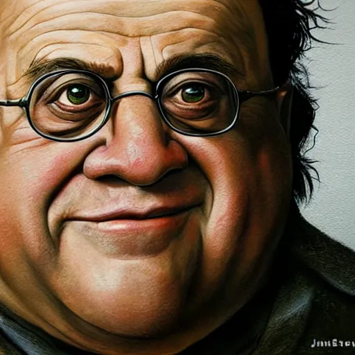 Prompt: hyperrealistic mixed media high resolution painting of Danny DeVito Lord of the Rings, stunning 3d render inspired art by Jamie Salmon and István Sándorfi and Unreal Engine and Greg Rutkowski, perfect facial symmetry, dim volumetric lighting, 8k octane beautifully detailed render, full body shot, post-processing, extremely hyper-detailed, intricate, epic composition, highly detailed attributes, highly detailed atmosphere, cinematic lighting, masterpiece, trending on artstation, very very detailed, masterpiece, stunning, flawless completion, lifelike texture, perfection,