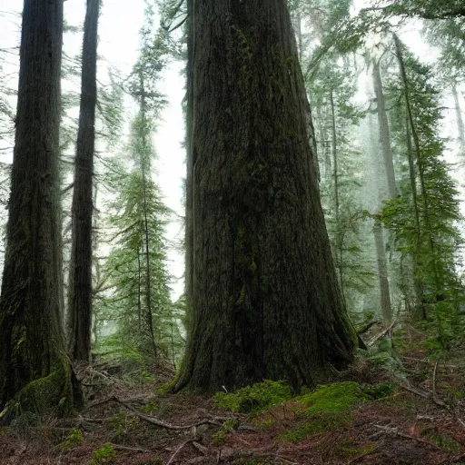 Prompt: dark foreboding old growth forest