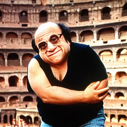 Prompt: danny devito as a potato in the colosseum, danny devipotato, danny devitotato, photo