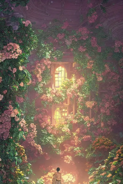 Prompt: a beautiful hyperdetailed illustration of absolutely beautiful blooming flower house alone, perfectly shaded, atmospheric lighting, style of studio ghibli, makoto shinkai, raphael lacoste, louis comfort tiffany, artgerm, james jean, victo ngai, ross tran, chinese style