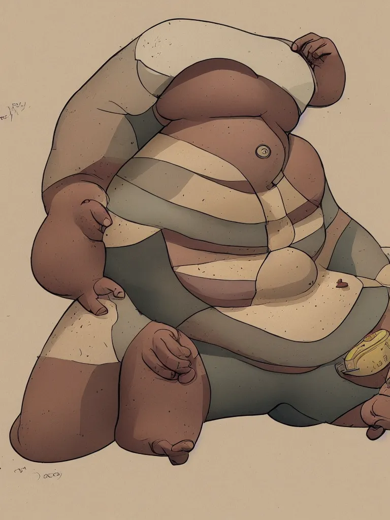 Prompt: obesity by Disney Concept Artists, blunt borders, rule of thirds