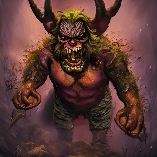 Prompt: mutant ogre combined with crow, gothic art, popping color, detailed, eerie, emotional, gothic, highly detailed, incredibly sharp focus, Artstation, deviantart, artgem, insane detail, intense color, vibrant cartoon art, award-winning art, French comic art, 8k, super precise detail, golden ratio, in the style of Heavy Metal Comics