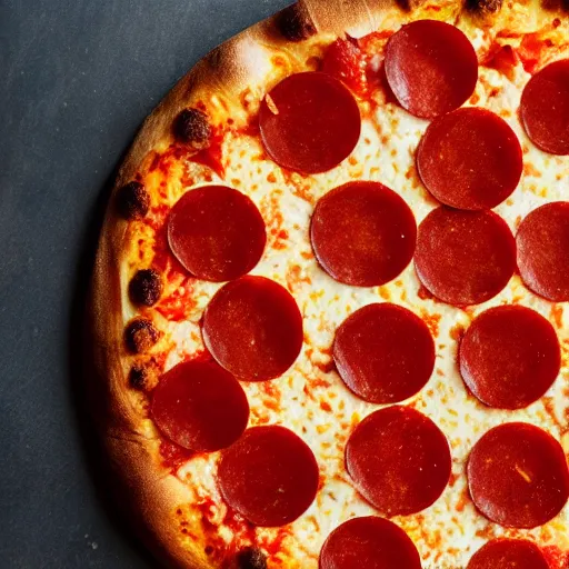 Prompt: a pepperoni pizza, cookbook photo, closeup, bokeh