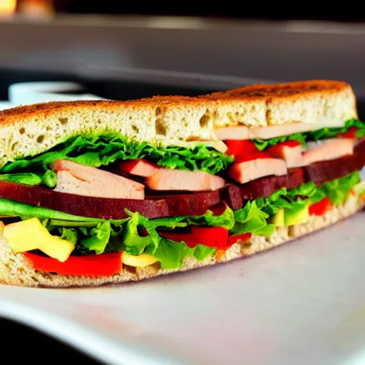 Image similar to a subway large sandwich on a plate