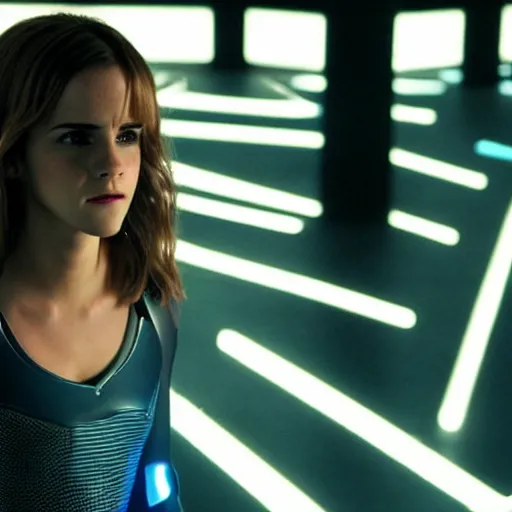 Image similar to movie still of emma watson in tron : legacy ( 2 0 1 0 )