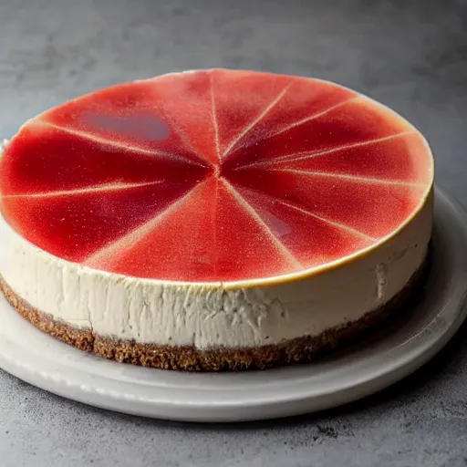 Prompt: photograph of a cheese cake, without sugar, without gluten, without happiness, without any joy, no taste, food photography