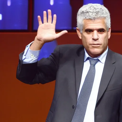 Prompt: Yair lapid in a high dress