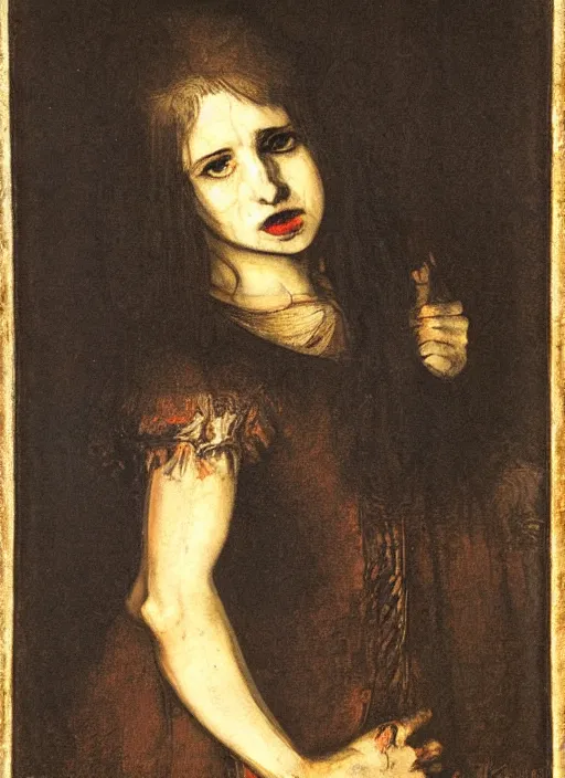 Prompt: misa amane. by rembrandt, 1 6 6 7