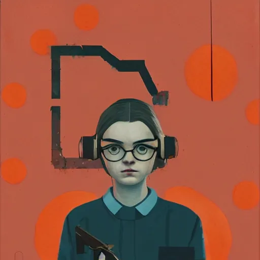 Image similar to Elle Fanning in Fallout 3 and Prey surrounded by glowing orange radiation picture by Sachin Teng, asymmetrical, dark vibes, Realistic Painting , Organic painting, Matte Painting, geometric shapes, hard edges, graffiti, street art:2 by Sachin Teng:4