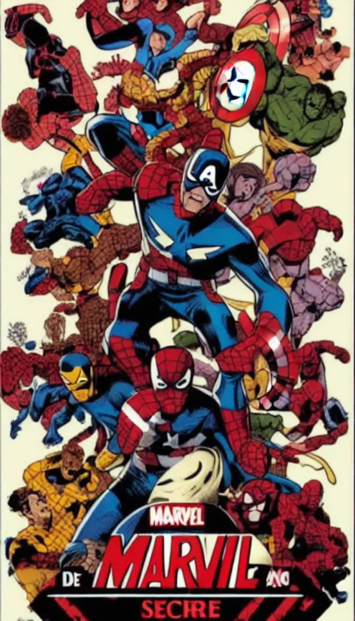 Prompt: marvel secret wars split movie poster