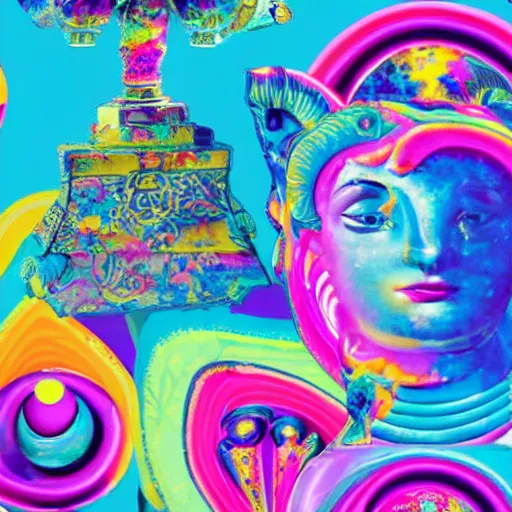 Image similar to ancient artifacts designed by Lisa Frank