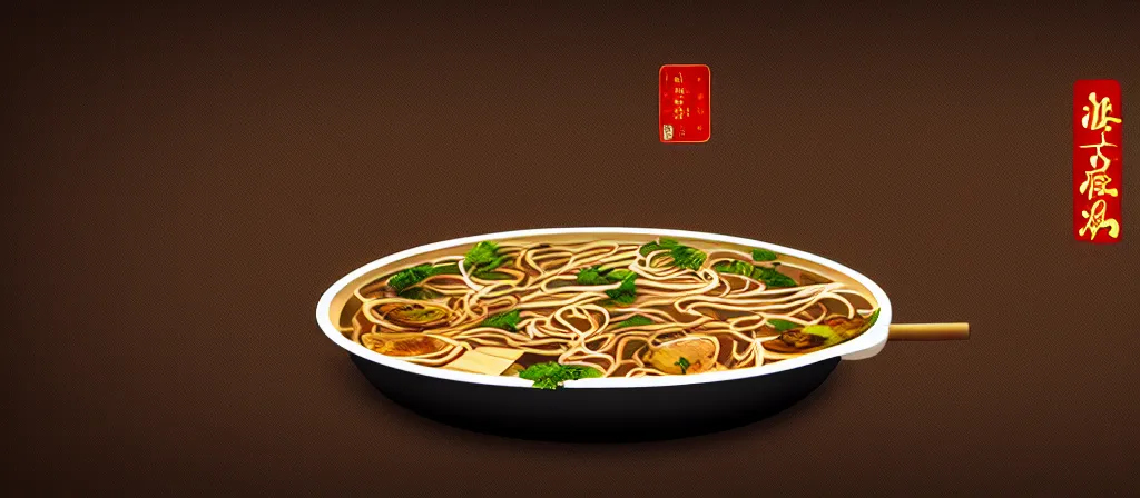 Image similar to a beautiful simple 4 k hd wall paper illustration of roasted string hotpot, wallpaper design, simple style, gourmet style, commercial kebab hotpot wallpaper display, wall painting, from china, with merchant logo, simple structure, surrealistic, chinese style, victo ngai, james jean, denoise, deblurring