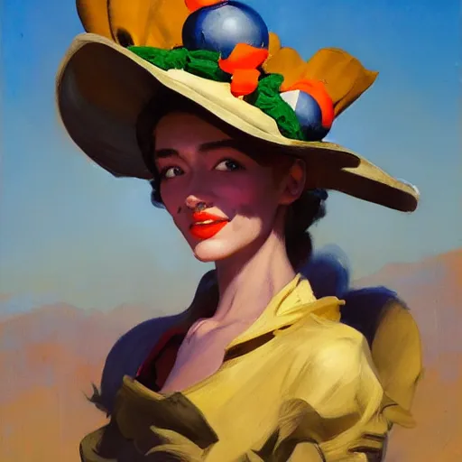 Image similar to greg manchess portrait of a jester hat, organic painting, sunny day, matte painting, bold shapes, hard edges, street art, trending on artstation, by huang guangjian, gil elvgren, ruan jia, randy vargas, greg rutkowski