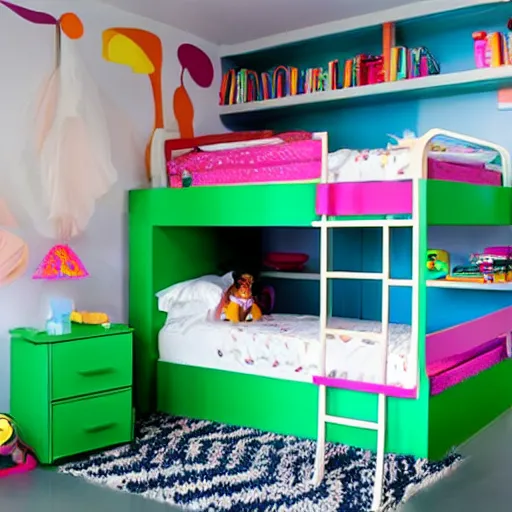 Image similar to colorful children ’ s bedroom with toys