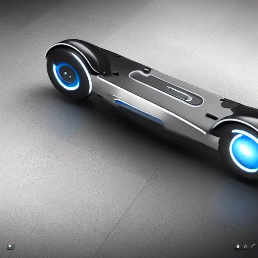 Image similar to electric scooter, futuristic, techno, cyberpunk, product design, render, concept, fun, swag