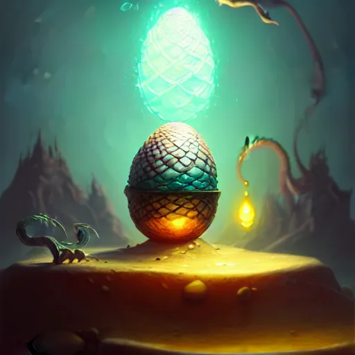 Prompt: beautiful decorative dragon egg, deadly potion flowing from the top, rock and sand around, peter mohrbacher style, ray tracing, cinematic, digital art, realistic, octane render