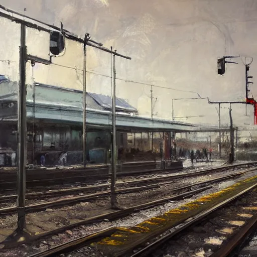 Image similar to etobicoke islington station painting by jeremy mann