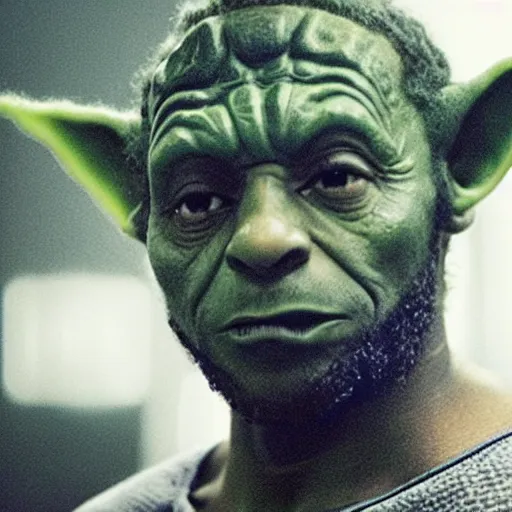 Prompt: a film still of lebron james playing the part of yoda