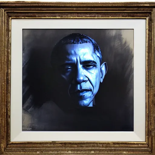 Prompt: barack obama by ruan jia, portrait